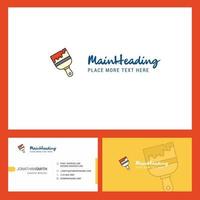 dipingere spazzola logo design con tagline davanti e indietro busienss carta modello vettore creativo design