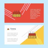 compleanno torta astratto aziendale attività commerciale bandiera modello orizzontale pubblicità attività commerciale bandiera vettore
