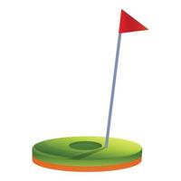 golf bandiera buco icona, cartone animato stile vettore