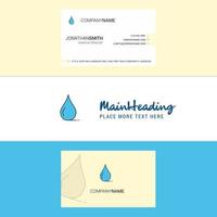 bellissimo acqua far cadere logo e attività commerciale carta verticale design vettore