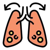 influenza polmoni icona, schema stile vettore