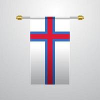Faroe isole sospeso bandiera vettore