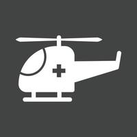 icona del glifo invertito dell'elicottero vettore