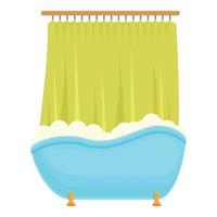 doccia tenda lavare icona, cartone animato stile vettore