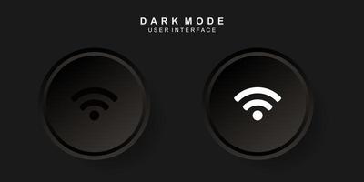 semplice interfaccia utente Wi-Fi creativa nel design neumorfismo oscuro vettore