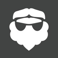 barba e baffi ii glifo rovesciato icona vettore