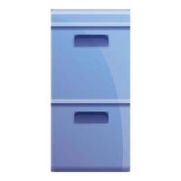 Conservazione documenti scatola icona, cartone animato stile vettore