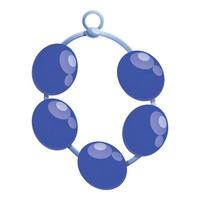 blu collana amuleto icona, cartone animato stile vettore