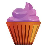 rosa Cupcake icona, cartone animato stile vettore