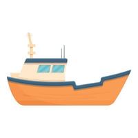 arancia pesca yacht icona, cartone animato stile vettore