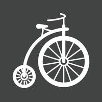 bicicletta ii glifo rovesciato icona vettore