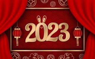 Cinese nuovo anno di coniglio 2023 sfondo vettore