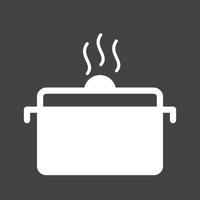 caldo cibo glifo rovesciato icona vettore