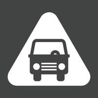 autobus fermare cartello glifo rovesciato icona vettore
