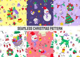 seamless pattern di Natale impostato vettore