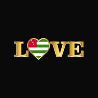 d'oro amore tipografia abkhazia bandiera design vettore