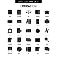 formazione scolastica glifo vettore icona impostato