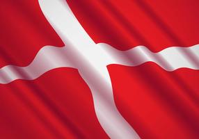 Bandiera danese nel vettore del vento