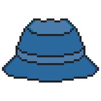 secchio cappello pixel arte su bianca sfondo vettore