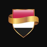 yemen bandiera d'oro distintivo design vettore