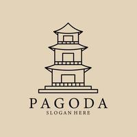 pagoda linea arte logo, icona e simbolo, vettore illustrazione design