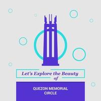 lascia Esplorare il bellezza di quezon memoriale cerchio quezon città Filippine nazionale punti di riferimento vettore