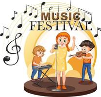 bambini musica gruppo musicale cartone animato personaggio vettore