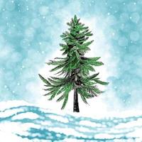 Natale tema con Natale albero nel inverno carta vacanza sfondo vettore