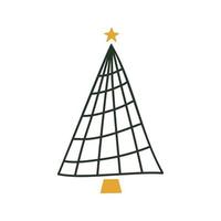 lineare mano disegnato Natale albero illustrazione vettore