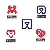 hiv AIDS icona impostato logo design vettore