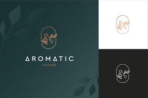 vettore astratto logo design modello nel di moda lineare minimo stile - uccello e fiore - astratto simbolo per cosmetici e confezione, gioielleria, mano artigianale o bellezza prodotti