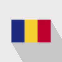 Romania bandiera lungo ombra design vettore