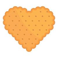 cuore cracker icona cartone animato vettore. biscotto cibo vettore