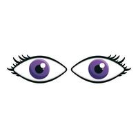 donna occhi icona, cartone animato stile vettore
