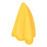 giallo asciugamano icona cartone animato vettore. tessile lanciato vettore