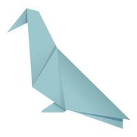 origami mare uccello icona cartone animato vettore. carta uccello vettore