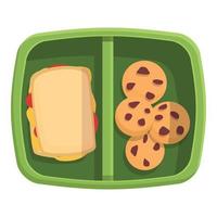 biscotto Sandwich scatola icona cartone animato vettore. ragazzo pranzo vettore