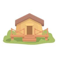 Casa legna icona cartone animato vettore. tenda campeggio vettore
