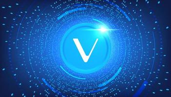 vechain veterinario moneta criptovaluta concetto bandiera sfondo. vettore