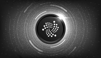 iota miota moneta criptovaluta concetto bandiera sfondo. vettore