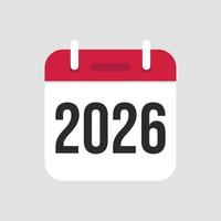 2026 calendario icona simbolo vettore. vettore