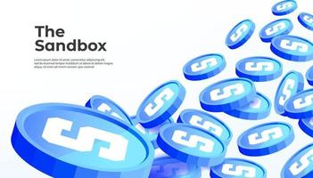 il sandbox sabbia criptovaluta concetto bandiera sfondo. vettore