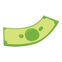 banca denaro contante verde icona, cartone animato stile vettore