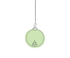 Natale albero giocattolo disegnato a mano nel il stile di uno linea arte, minimalismo vettore