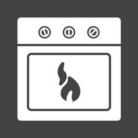 icona del glifo del forno invertito vettore