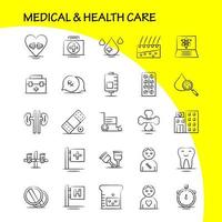 medico e Salute cura mano disegnato icona per ragnatela Stampa e mobile uxui kit come come medico Chiacchierare posta ospedale sedia a rotelle medico ospedale paziente pittogramma imballare vettore