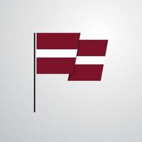 Lettonia agitando bandiera design vettore