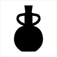 nero vettore illustrazione di moderno ceramica vaso. singolo elemento nel di moda boho stile isolato su bianca sfondo