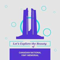 lascia Esplorare il bellezza di canadese nazionale vimy memoriale vimy Francia nazionale punti di riferimento vettore