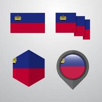 Liechtenstein bandiera design impostato vettore